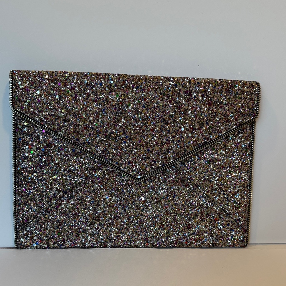 Rebecca Minkoff Glitter Envelope Clutch Like New - Picture 2 of 11